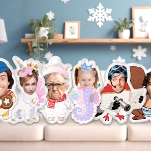 Custom Face Pillow, Personalized DIY Humanoid Cushion, Animal Shaped Pillow, Gag Head Pillow, Halloween Face Doll Gift, Unique Pillow Gift