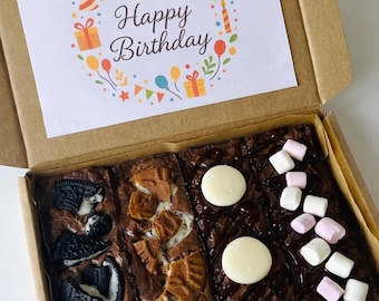 Happy birthday’s Brownie Gift Box | Handmade Chocolate Brownies by Post|