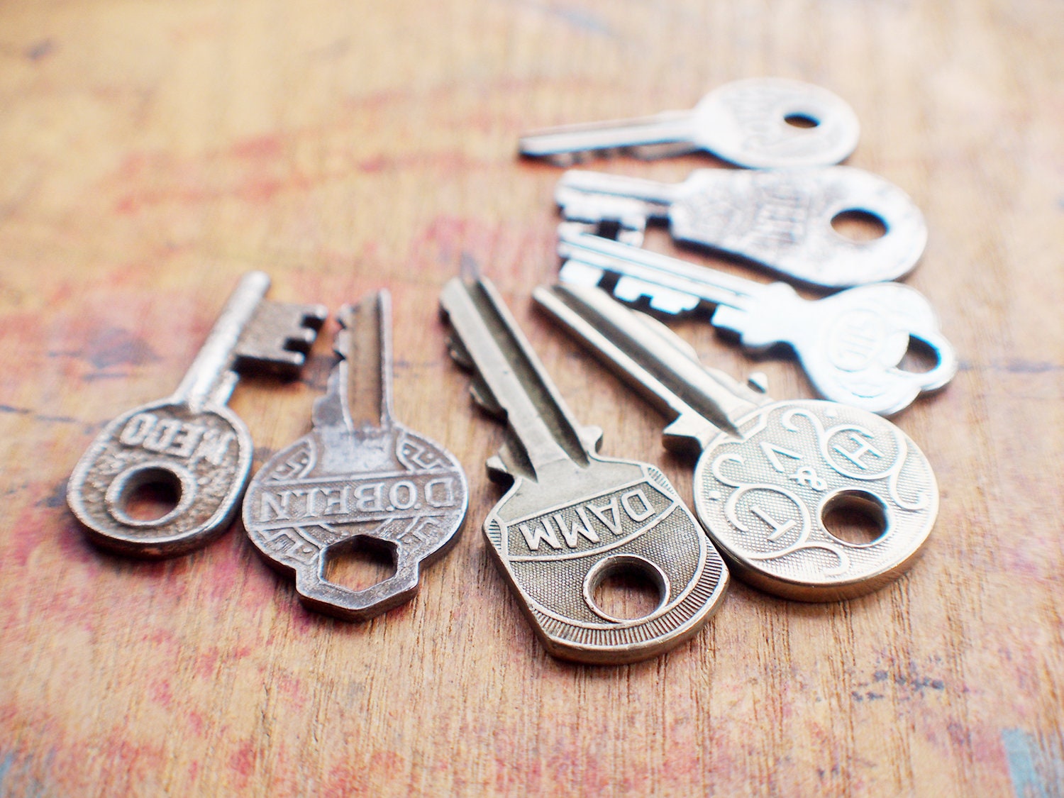 Antique Flat Padlock Keys Motorcycle Key Car Key Damm Etsy