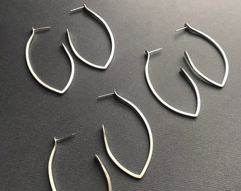 Pointed Hoop Earrings in sterling silver Badass Statement Earrings