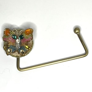 MARY FRANCES Butterfly Retired Y2K Beaded Purse Holder New Old Stock Faux Gems Gold Tone Metal Beads Faux Gems