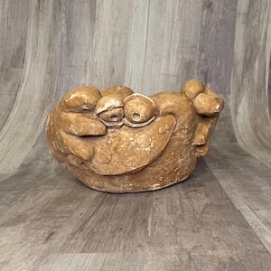 Vintage FROG Art Pottery Planter Clay Kersten Bros 1970-talet Big Eyes Hängande Kruka Keramik 7 tum bred, 3,75 tum hög