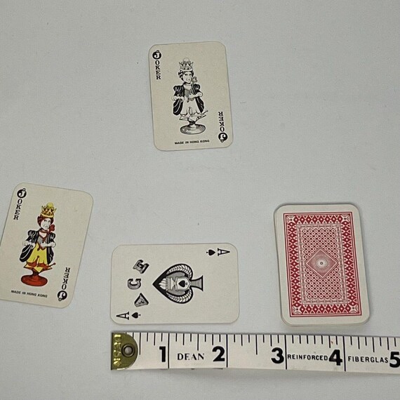 ANTICO PORTACHIAVI CON 1 Mazzo Completo Di Mini Carte Da