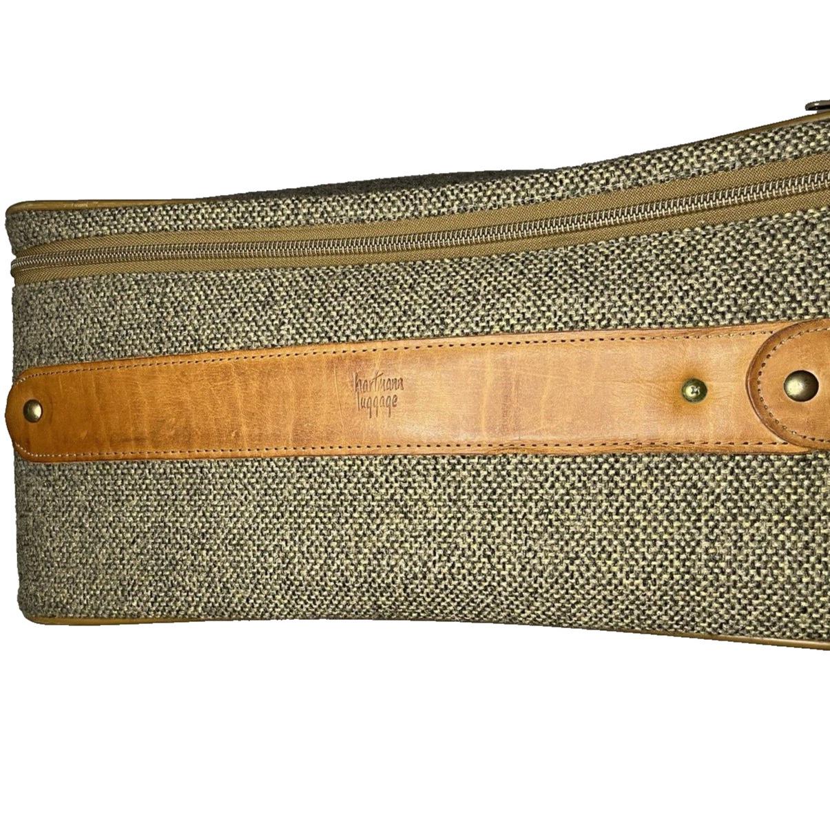 Vintage Hartmann Large 26in X 20in Classic Leather Belted Tweed
