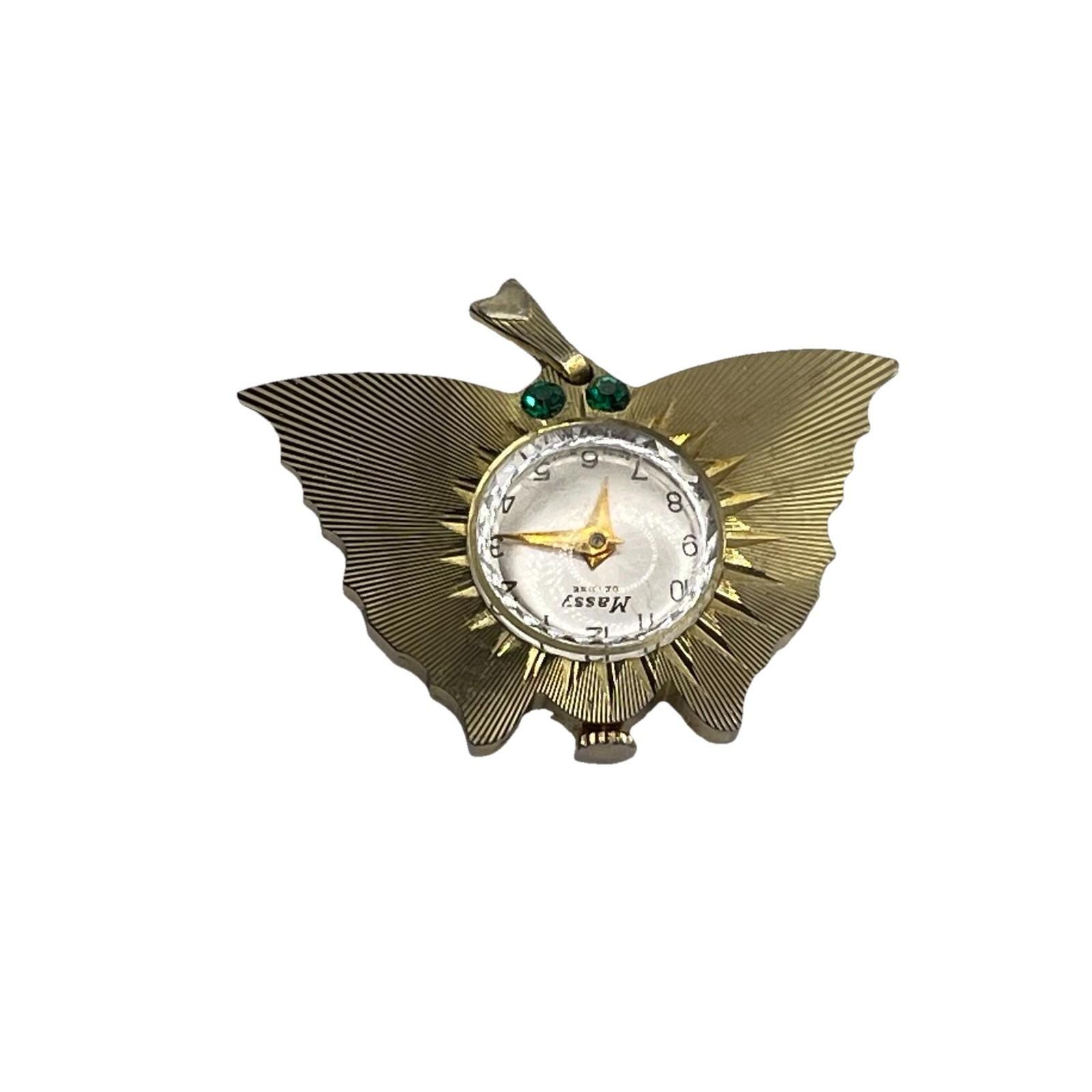 Vintage Butterfly Shape Watch MCM Pendant Swiss Wind Up Massy De Luxe 2” w Works Amazon.com: JewelryWe Music Note Butterfly Pocket Watch  main image 3