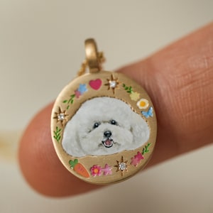 Custom Dog Enamel Necklace, Pet Keepsake Necklace, Dog Cat Memorial Gift, Personalize Jewelry, Gift For Her, Christmas Gift