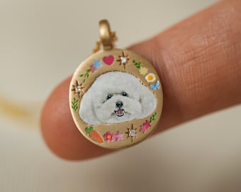 Custom Dog Enamel Necklace, Pet Keepsake Necklace, Dog Cat Memorial Gift, Personalize Jewelry, Gift For Her, Christmas Gift