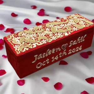 Custom Embroidered Chura Box, Punjabi, Desi Jewelry, Indian Jewelry