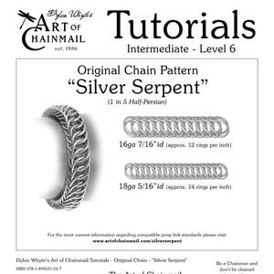 Silver Serpent/Chainmail/Tutorials/Dylon Whyte/Art of Chain Mail/Chainmaille Craft Books, How to Books, DIY Crafts, Instructions image 1