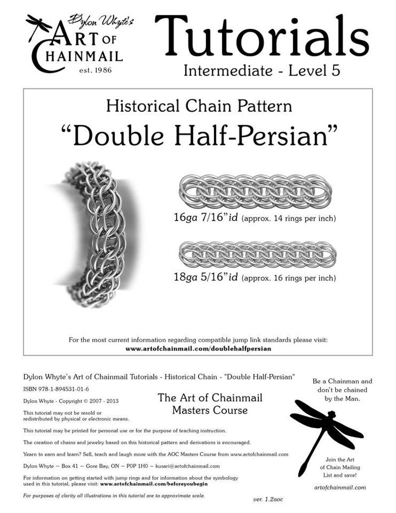 Double Half Per sian/Chainmail/Tutorials/Dylon Whyte/Art of Chain Mail/Chainmaille Craft Books, How to Books, DIY Crafts, Instructions image 1