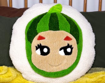 Cojín decorativo de la serie Sonny Angel Fruit con forma de sandía, 100 % hecho a mano, ideal para dormitorio y oficina.