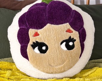 Cojín decorativo de la serie Sonny Angel Fruit con mechones de uva, 100 % hecho a mano, ideal para dormitorio y oficina.