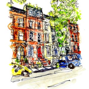 Upper East Side Townhouses, Fine Art Print