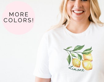 Maglietta al limone dell’acquerello, maglietta al limone, amante della frutta, maglietta alla frutta, maglietta grafica, maglietta al limone, regalo per lei, maglietta Boho, maglietta al limone