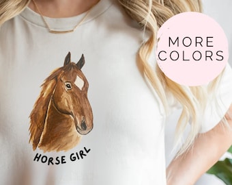 Camisa de chica caballo, regalo de caballo, regalos de caballo, regalo para caballo, camiseta amante de los caballos, regalo de los amantes de los caballos, camiseta ecuestre, regalo de jinete de caballo, camiseta de arte
