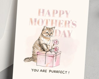 Tabby Cat Muttertagskarten-Bundle - druckbare lustige Kitty-Karten & Ecard-Set, das beste Geschenk für Katzenliebhaber und Haustiereltern, sofortdownload