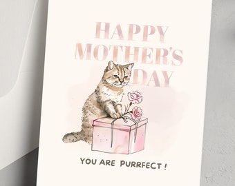 Tabby Cat Mother’s Day Card Bundle - Printable Fun Kitty Cards & Ecard Set, Best Gift for Kitten Lovers and Pet Parents, Instant Download