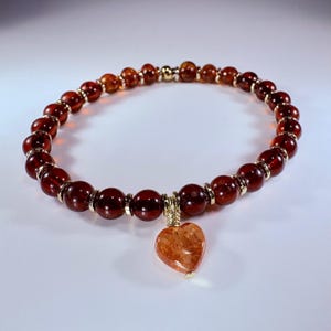 Baltic Amber Beaded Bracelet Earth Tones: Gold Filled - Stretch Bracelet