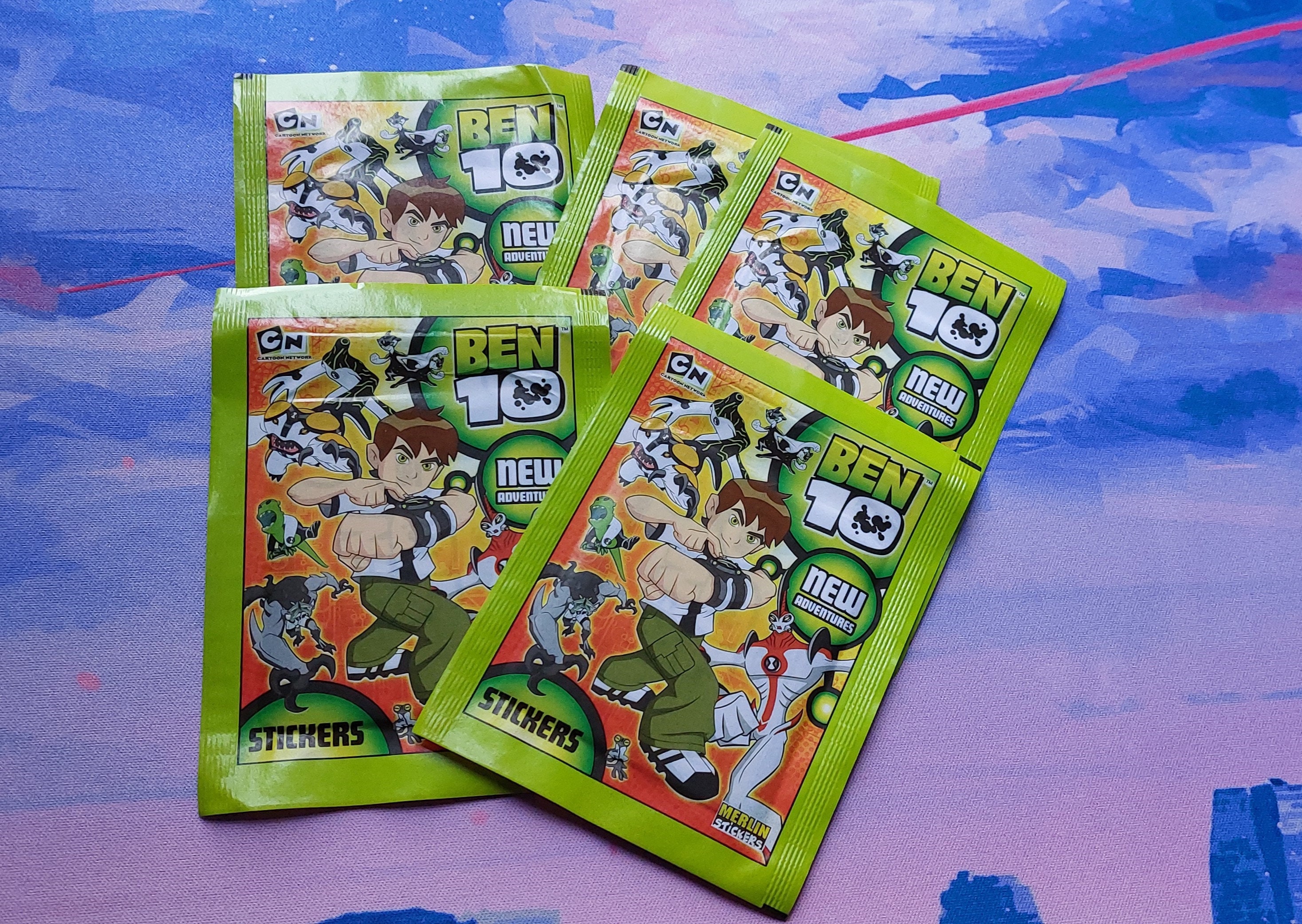 Cartoon Network 2008 Ben 10 New Adventures X5 Album Sticker Packs