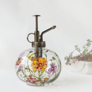 Round Glass Plant Mister Wild Flowers Collection image 2