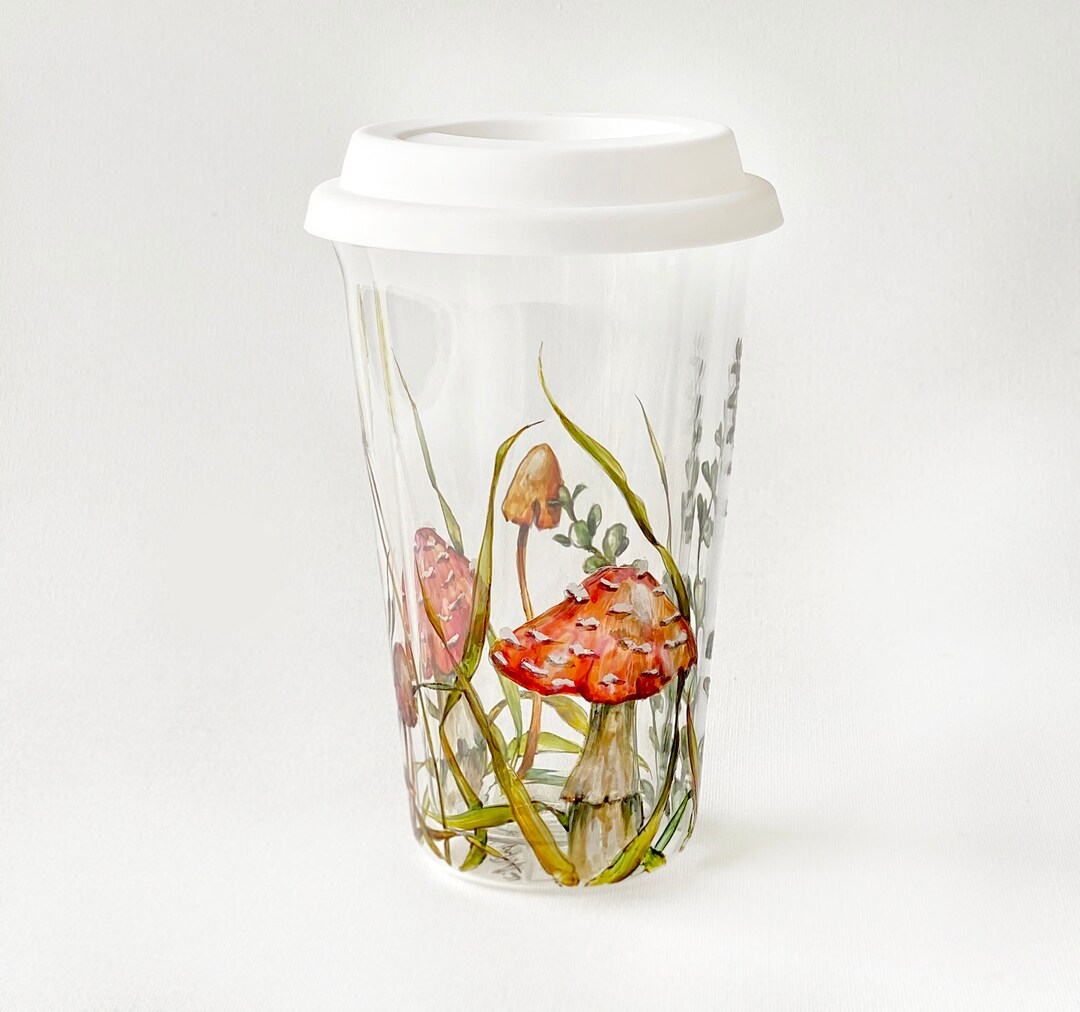 Ecofriendly Double Wall Glass Travel Mug Drinkware for Cold Etsy