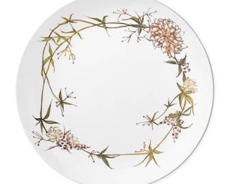 Pfirsich Wildblumen Melamin Speiseteller: Bruchsicher Picknick Dekor