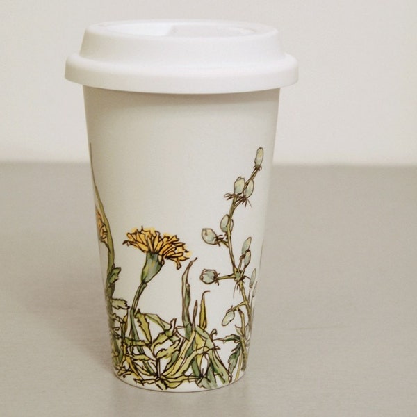 ceramic eco travel mug - Buds and Marigolds Free Shipping