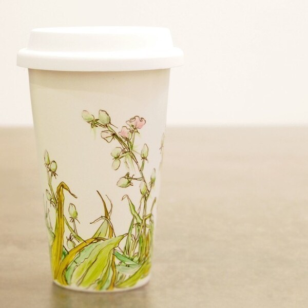 eco-friendly painted coffee cup - Buds and Grass