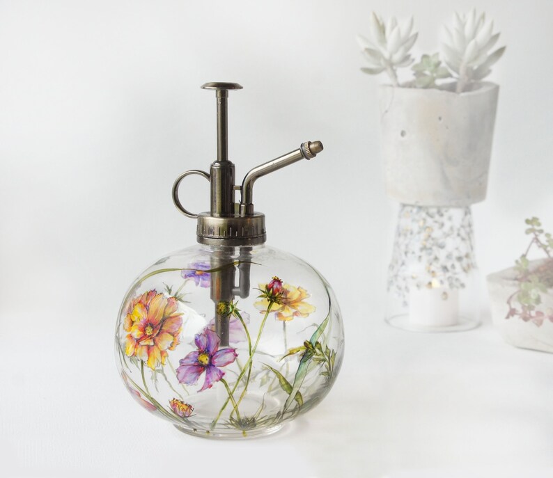 Round Glass Plant Mister Wild Flowers Collection image 4