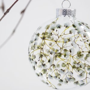 Glass Christmas Ornament - Baby's Breath Collection