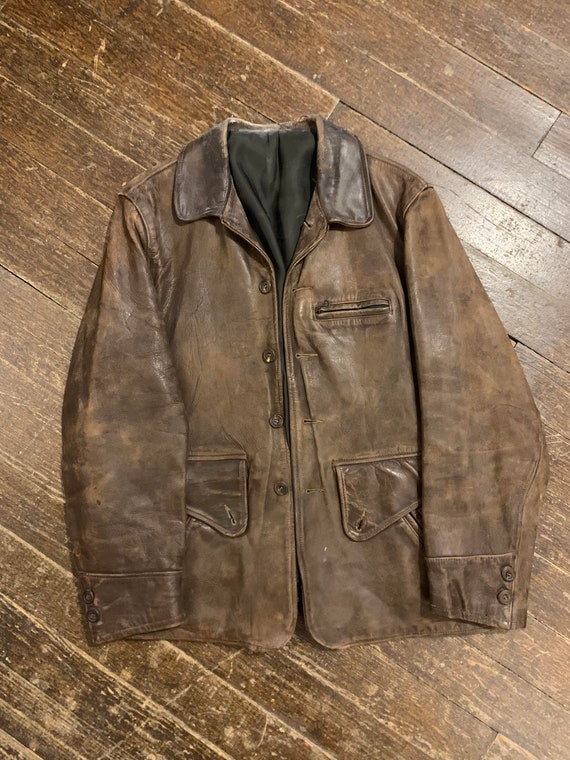 Vintage 1940s Fieldmaster Sportswear leather jacke