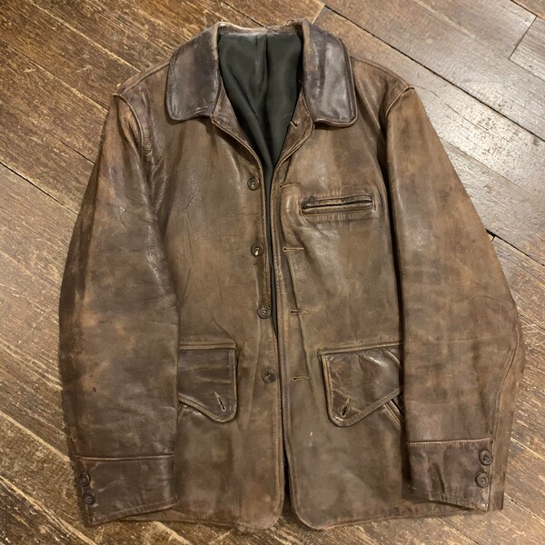 Vintage 1940s Fieldmaster Sportswear leather jacket