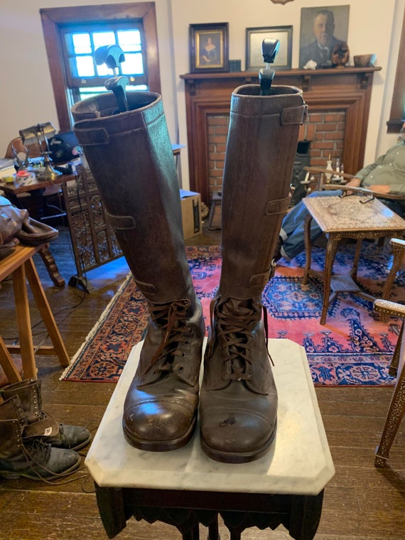 Antique WWII 1944 International Shoe Co. Biltrite Leather Riding Boots Etsy Canada