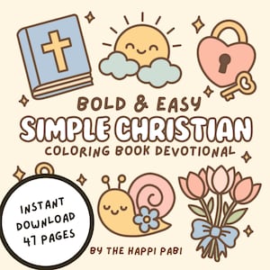 Simple Christian - Bold & Easy - Coloring Book Devotional - Bible Verse on Every Page for Reflection While You Relax