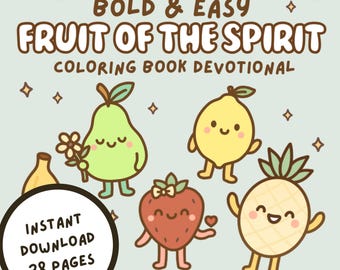 Fruit of the Spirit Coloring Book Devotional – Bible Verses with Hand-Drawn Illustrations (Digital Download)