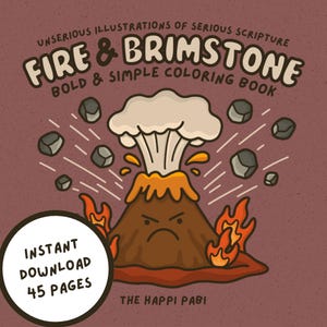 Fire & Brimstone Christian Coloring Book Devotional – Bible Verses with Bold and Easy Illustrations (Digital Download)