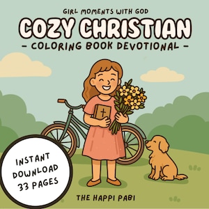 Cozy Christian Coloring Book Devotional – Girl Moments with God (Digital Download)