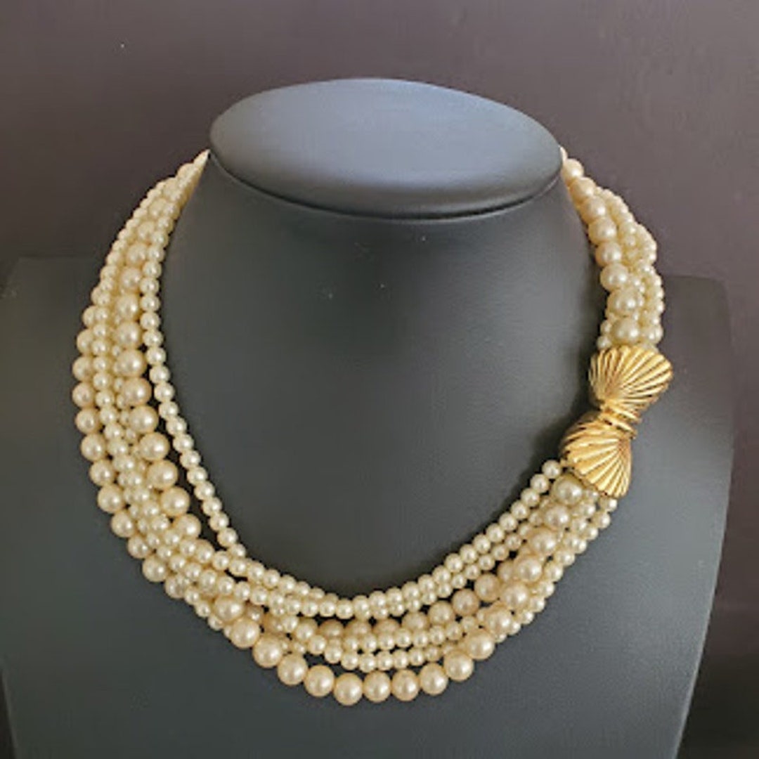 ★MIDNIGHT MOMENT.★ ribbon pearl necklace gold 14k Gold Pearl with Diamond Ribbon Necklace – FabOn5th.com