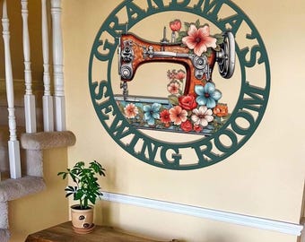 Personalized Sewing Room Metal Sign with LED Light, Custom Quilting Room Decor, Craft Room Sign, Gift for Mom, Sewing Gifts Hobby Decor