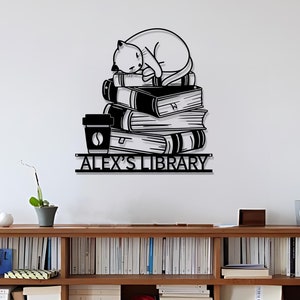 Personalized Books Lovers Metal Sign,Bookshelf Sign,Custom Library Sign,Bookworm Sign,Book Club Decor,Reading Room Sign,Books Metal Wall Art