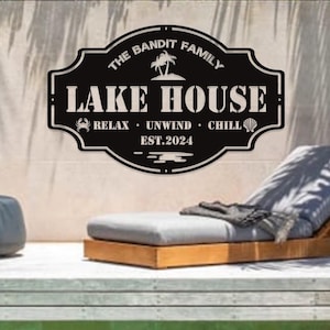 Lakehouse Sign,Personalized Custom Metal Sign,Lakehouse Gift,Lakehouse Decor,Custom Family Name Sign,Outdoor Metal Sign,Christmas Gift