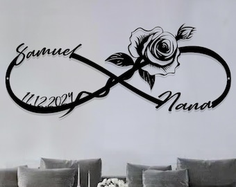 Personalized Wedding Gift for Couple | Custom Infinity Sign | Wedding Date Sign Metal Engagement Sign Anniversary Gift | Bridal Shower Gift