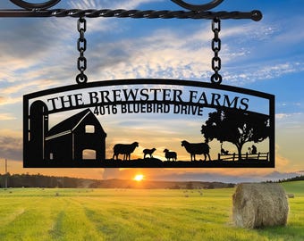 Personalized Farmhouse Sign,Metal Farm Sign,Custom metal Farm Name Sign,Entrance Gate Sign,Ranch metal sign,Farmer Gift, Metal Barn Sign