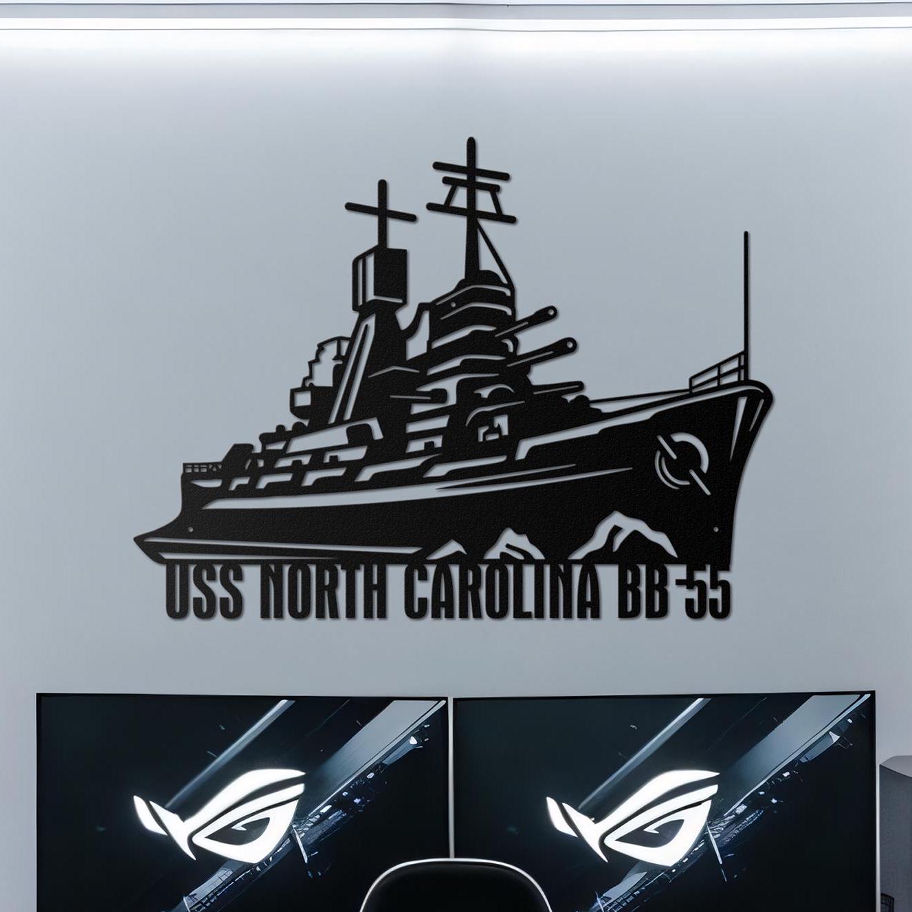 Custom US Navy Ships Metal Sign With Led Light, Battleship Metal