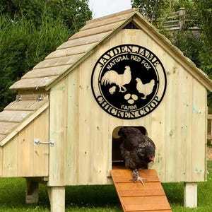 Custom Chicken Metal Sign,Farm house Decor,Personalized Chicken Coop Sign Name,Chicken coop Wall Art,Hen house Sign,Farm Sign,Barn Decor