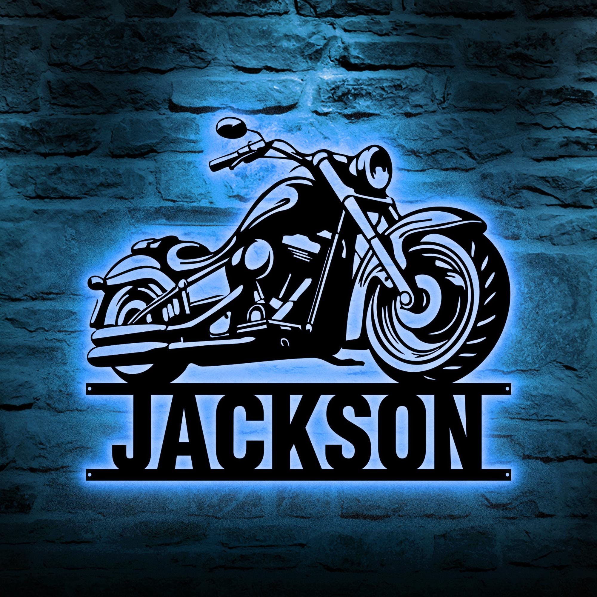 Custom Motorcycle Sign, Personalized Biker Name Sign, Motorbike ...