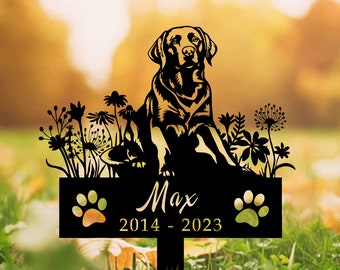 Personalisierte Hund Gedenkpfahl, Sympathie Zeichen, Haustier Grabstein, Erinnerung Pfahl, Labrador Retriever Zeichen, Metallpfahl, Labrador Retriever