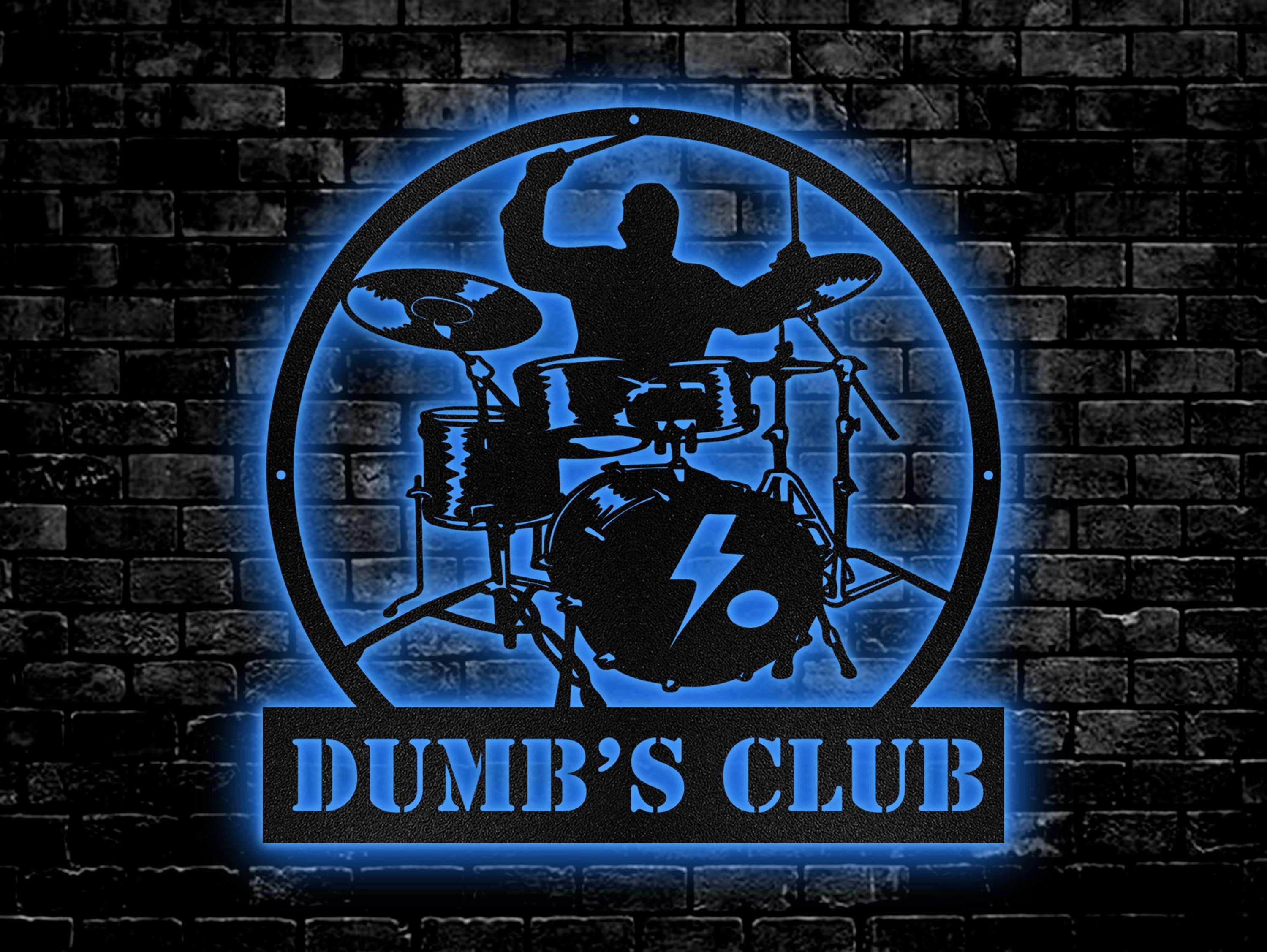 Drummer Sign Custom Drum Metal Sign With LED Lights, Personalized Drummer Name Sign ...