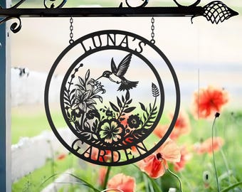Targa In Metallo Vintage Con Fiori E Scritta 'Be Grateful' - Colibrì - Decorazione Per Casa E Giardino 30x20 Cm