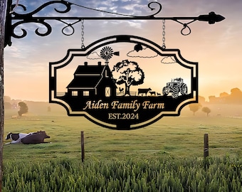 Personalized Farmhouse Sign,Metal Farm Sign,Custom metal farm name sign,Metal Barn Sign,Ranch metal sign,Farmer Gift,Christmas farm sign